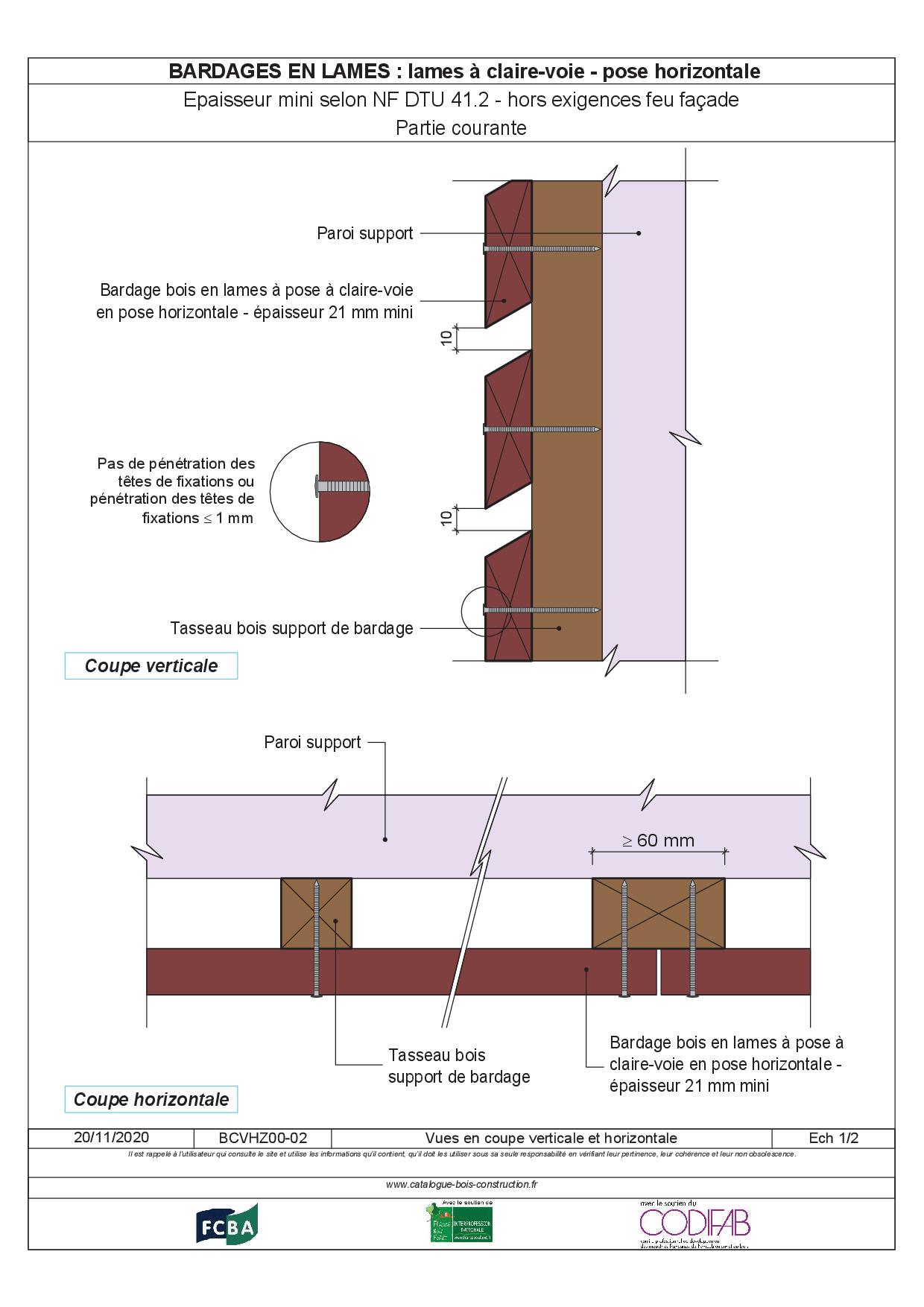 Lames posées à clairevoie pose horizontale Catalogue Bois Construction