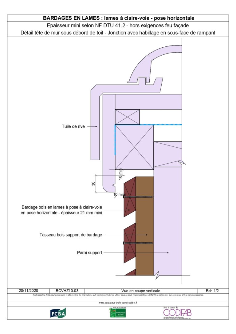 Lames posées à clairevoie pose horizontale Catalogue Bois Construction