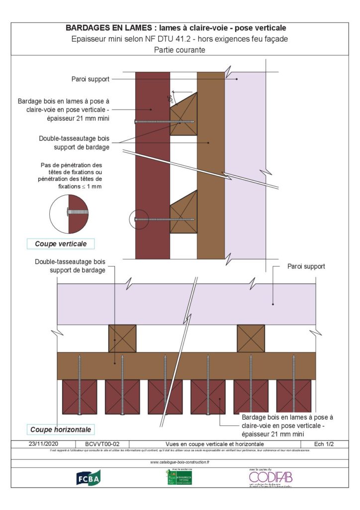Lames posées à clairevoie pose verticale Catalogue Bois Construction