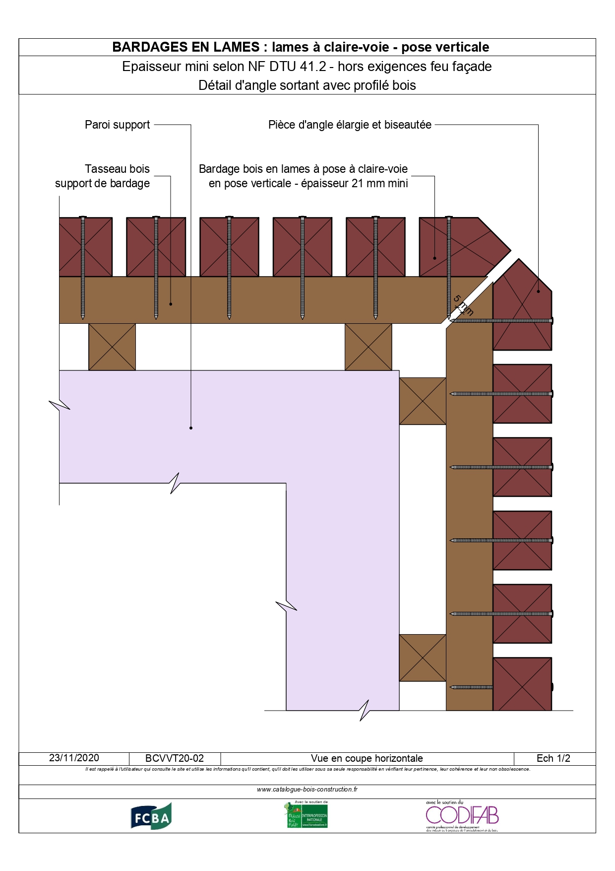 Lames posées à clairevoie pose verticale Catalogue Bois Construction