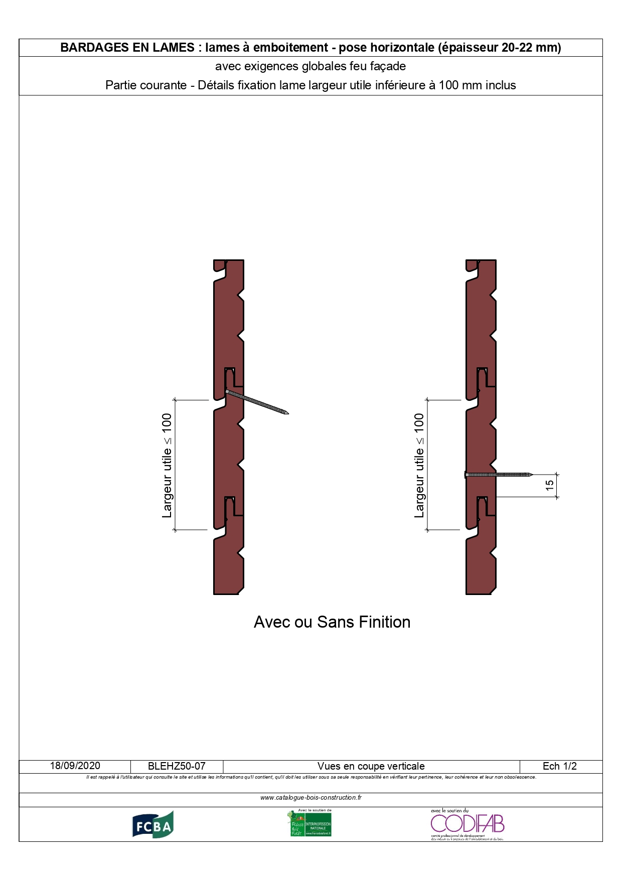 Lames à emboîtement - pose horizontale - avec exigence globale feu ...