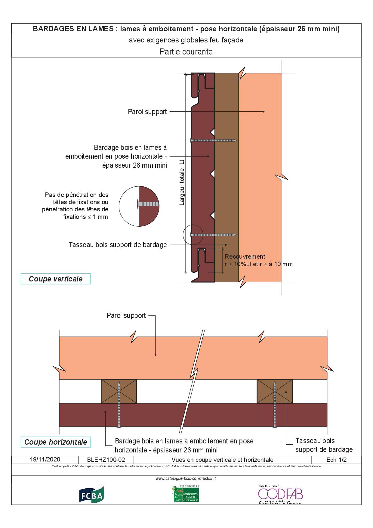 Lames à emboîtement - pose horizontale - avec exigence globale feu ...