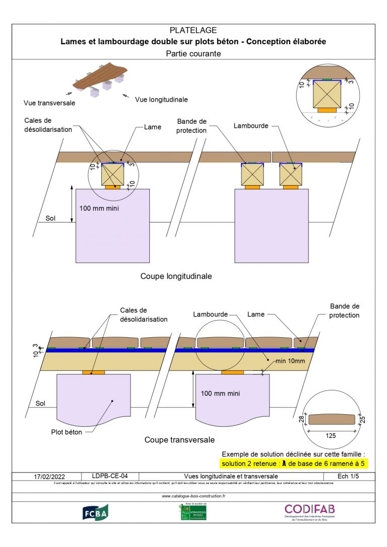 Lames Et Lambourdage Double Sur Plots Béton - Catalogue Bois Construction