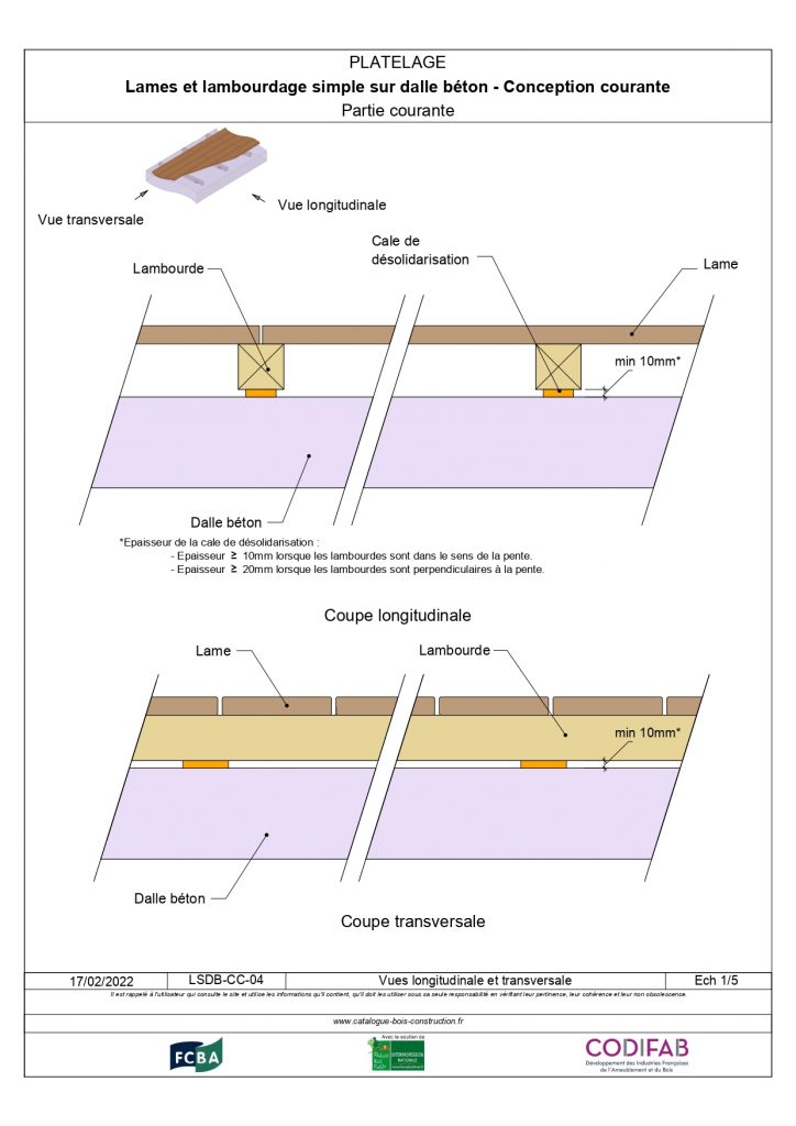 Lames Et Lambourdage Simple Sur Dalle Béton - Catalogue Bois Construction