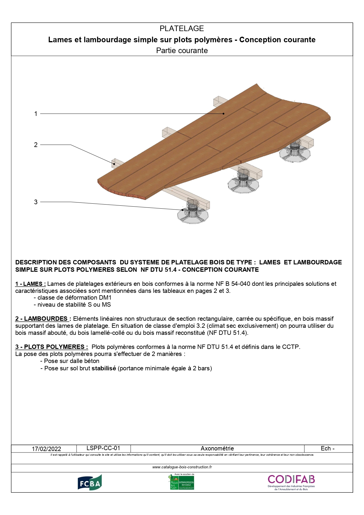 Lames Et Lambourdage Simple Sur Plots Polymères - Catalogue Bois ...